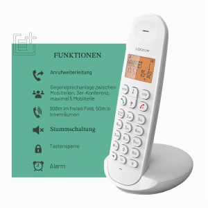 Telefon fix fara fir Logicom ILOA 150, 4 linii, alb, autonomie 7h - Img 4