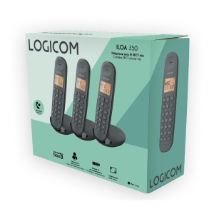 Telefon fix fara fir Logicom Iloa 350 Trio - 3 mobilteile, freisprech, negru - Img 7