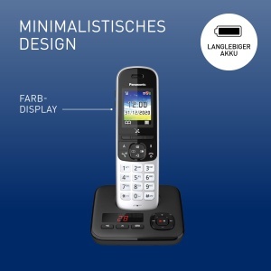 Telefon fix fara fir Panasonic KX-TGH723GS, 3 mobilitati, ecran color, negru - Img 2