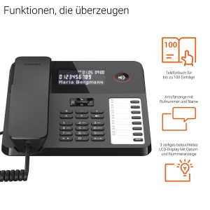 Telefon fix Gigaset Desk 600, 7 taste directie, freisprech, negru - Img 2