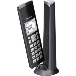 Telefon fix Panasonic KX-TGK220GM, DECT, cu raspuns automat, design elegant, negru mat