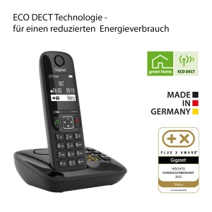 Telefon Gigaset AS690A Duo Negru Display Contrast Anrufbeantworter - Img 5