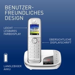 Telefon Panasonic KX-TGJ320GW Negru cu Anrufbeantworter si Display Color - Img 2