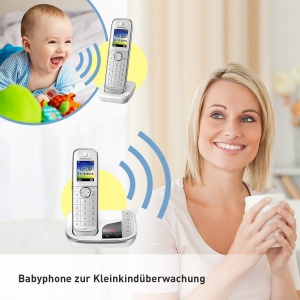 Telefon Panasonic KX-TGJ322GW DUO cu Anrufbeantworter Stralungsarm AlbNegru - Img 4
