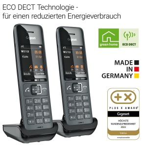 Telefon wireless Gigaset Comfort 520HX Duo 2 receptoare compatibil DECT titan-negru - Img 5