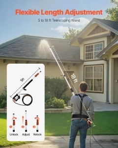 Teleskop Stanga VEVOR QD-SSG03, 5.5 m, 4000 PSI, cu accesorii de curatare - Img 2