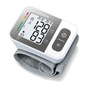 Tensiometru de incheietura Sanitas SBC 15, complet automat, functie de avertizare, 2 x 60 memorii