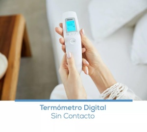 Termometru clinic cu infrarosu fara contact Beurer FT 90 / termometru pentru bebelusi / pentru masurarea usoara a fruntii pentru adulti si copii / afisaj digital / cu baterie, 1 bucata (1 pachet) - Img 2
