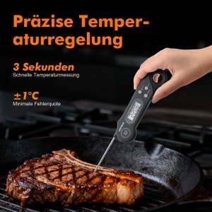Termometru de carne GRIFEMA GA2801, precizie 1C, masurare 3 secunde, negru - Img 2