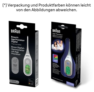 Termometru digital de precizie Braun Age | Stick digital pentru diverse Locuri de munca | Oral, rectal sau sub axila | Potrivit pentru bebelusi si copii | Brandul #1 printre medici(1) | PRT2000 - Img 5