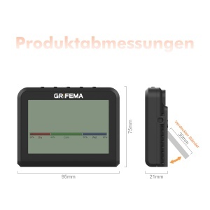 Termometru Hygrometru Digital GRIFEMA GA2901B, Display LCD 3.6 inch, Negru - Img 8