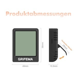 Termometru Mini Digital Grifema GA2902B, Hygrometru, Display LCD, Negru - Img 8