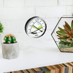 Termometru si Higrometru Analog TFA Dostmann Metal Cromat Compact Pentru Interior - Img 2