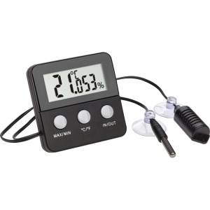 Termometru si Higrometru Digital TFA Dostmann Terracheck, Kabelfuhler, Negru, 64 x 24 x 64 mm