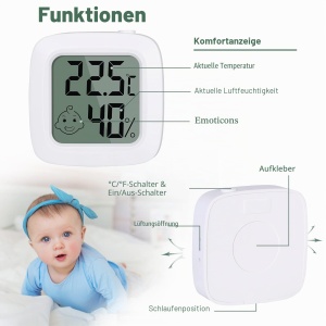 Termometru si Higrometru Vinabo, Precizie Mare, Display LCD, Portabil - Img 3