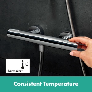 Termostat de dus hansgrohe Ecostat Element, crom, cu SafetyStop si EcoStop - Img 7