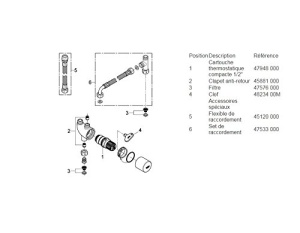 Termostat pentru chiuveta GROHE Grohtherm Micro, protectie impotriva arsurilor, crom - Img 5