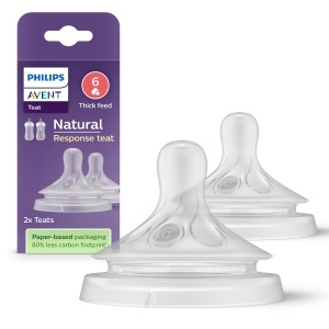 Tetina Philips AVENT Natural Response - 2x tetine pentru biberoane cu debit 6 fara BPA pentru bebelusi de la 6 luni model SCY96602 - Img 1