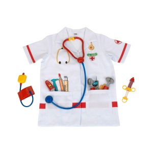 Theo Klein 4312 Costum de doctor I Marime unica Palton de doctor I Incl. tensiometru, stetoscop, seringa si multe altele I Lungime aprox. 55 cm I Jucarie pentru copii de la 3 la aproximativ 6 ani - Img 3