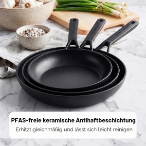 Tigaie antiaderenta Kitchenaid Classic 28 cm - Aluminiu, Ergonomica, Inductie - Img 3