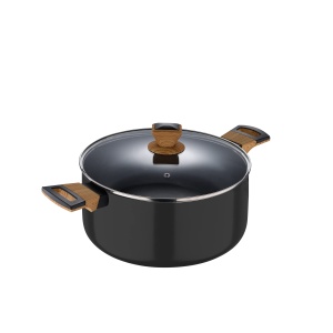 Tigaie BERGNER Earth Black 20 cm din aluminiu cu manere ergonomice, gri