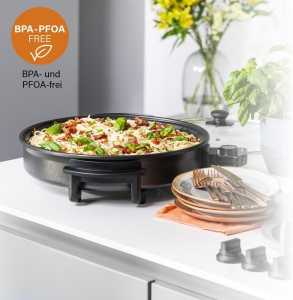 Tigaie electrica Tristar PZ-2964, 40 cm, 1500 W, antiaderenta, neagra - Img 6