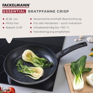 Tigaie Fackelmann Essential Crisp 28 cm Negru Antiaderenta Ceramica - Img 3