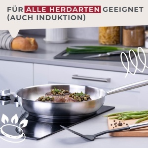 Tigaie Fackelmann Ovalgriff 28 cm Otel Inoxidabil Compatibila Inductie - Img 5