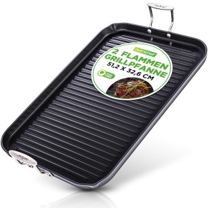 Tigaie Grill Nutrichef 56x32 cm cu Rillen, Antiadherenta, pentru Gaz, Electric si Inductie