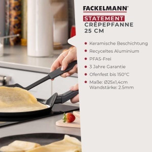 Tigaie pentru clatite Fackelmann Statement 25cm aluminiu reciclat antiaderenta compatibila inductie - Img 3