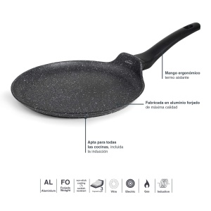 Tigaie pentru clatite Lacor 26844, 24 cm, aluminiu antiaderent, compatibila inductie - Img 4