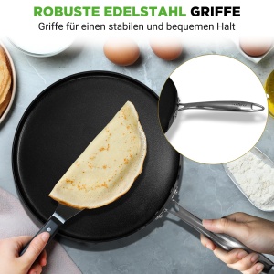 Tigaie pentru crepes Nutrichef 30 cm, aluminiu, antiaderenta, pentru toate tipurile de plite - Img 4
