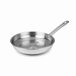 Tigaie profesionala Lacor Vitrocor 28 cm din otel inoxidabil argintie - Img 2