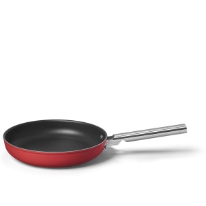 Tigaie Smeg CKFF2801RDM, 28 cm, antiaderenta, cu maner din otel inoxidabil, rosie