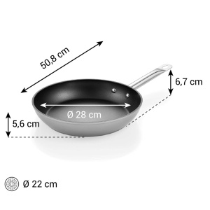 Tigaie Tescoma GrandCHEF, 28 cm, cu antiaderenta, inox, inductie - Img 3