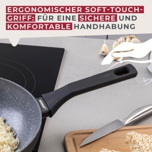 Tigaie wok Fackelmann Cosmo 28 cm aluminiu acoperire ceramica fara PFAS maner Soft-Touch - Img 6