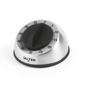 Timer mecanic de bucatarie SALTER 60 minute, din otel inoxidabil, cu alarma puternica