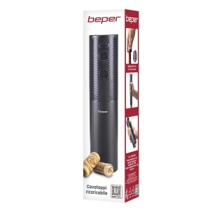 Tirbuson electric Beper P102ACP103, reincarcabil USB, cu taietor de folie, compatibil cu toate tipurile de dopuri - Img 6