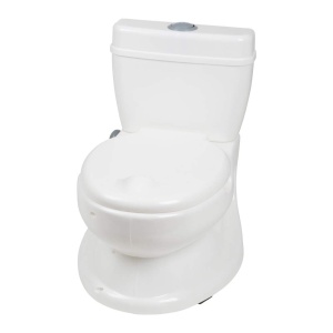Toaleta pentru copii BabyGo 9007, alba, din plastic stabil, cu sunet de flush - Img 5