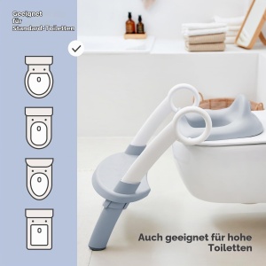 Toaleta pentru copii Rotho Babydesign TOP XTRA cu treapta pliabila, gri - Img 2