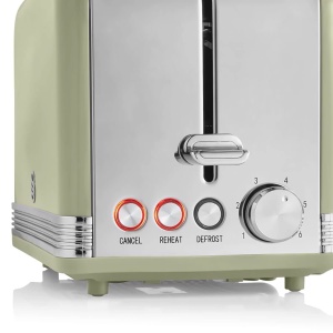 Toaster 2 felii Swan Retro ST19010GNEU, 815W, 6 trepte, Verde - Img 5