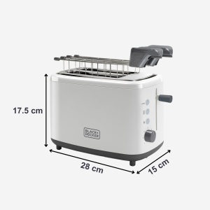 Toaster BLACKDECKER BXTOA820E 820W Alb 7 trepte rumenire functii decongelare si reincalzire - Img 8