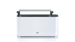 Toaster Braun HT 3110 WH, alb, cu 7 nivele de rumenire, functie de ridicare manuala