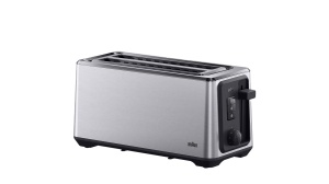 Toaster Braun HT5220BK cu 2 fante extra-lungi si 8 trepte de rumenire, negru
