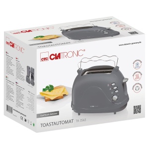 Toaster Clatronic TA 3565, 2 felii, putere 600-700 W, culoare gri - Img 6