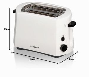 Toaster Cloer 331, 825 W, pentru 2 felii, cu brotchenaufsatz - Img 9