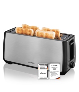 Toaster Cloer 3579 pentru 4 felii XXL, 1500W, inox negru