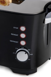 Toaster DOMO DO961T - 2 Toastschlitze pentru 4 Toasts - 1350 W - Negru - Img 3
