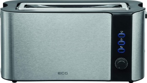 Toaster ECG ST 10630 SS, 2 feliute, 6 niveluri intensitate, inox negru-silver - Img 2