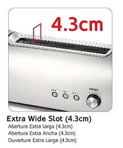 Toaster Haeger TO-14D.010A 1400 W cu 2 fante, inox, control electronic - Img 3